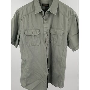 Helix Short Sleeve Mens Green XL‎ Button Up Athletic Fit Preppy Casual Shirt